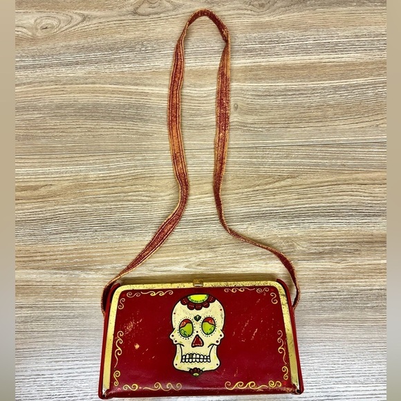 Dia De los Muertos Hand Painted Shoulder Bag - Picture 1 of 10
